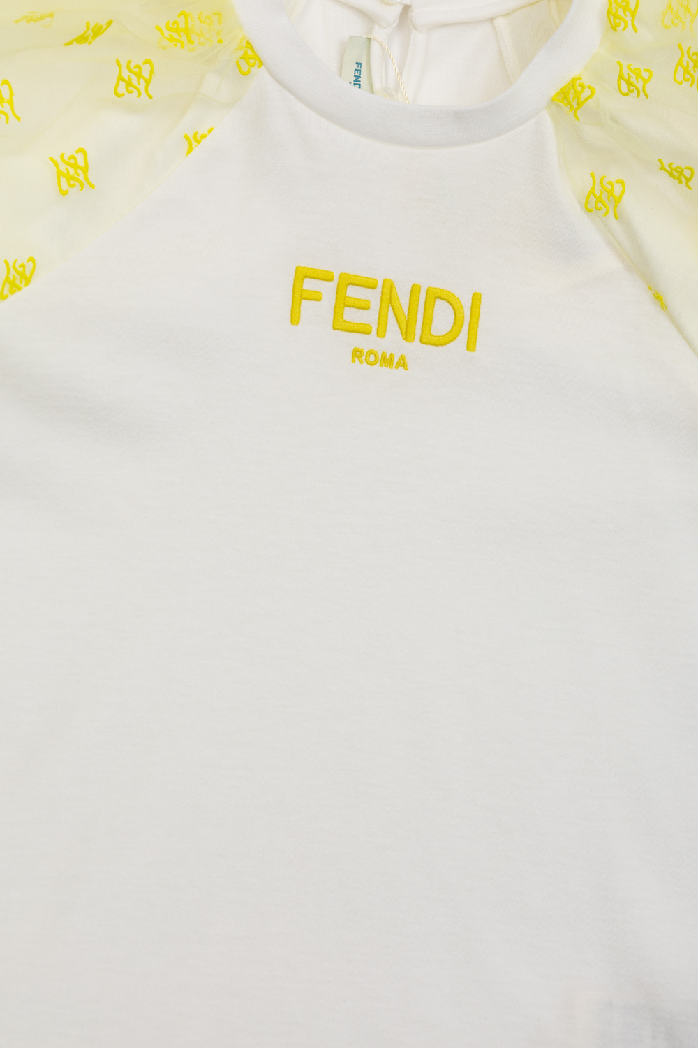 Fendi Kids Borsa Fendi Baguette in tela monogram marrone a fiori e pitone beige