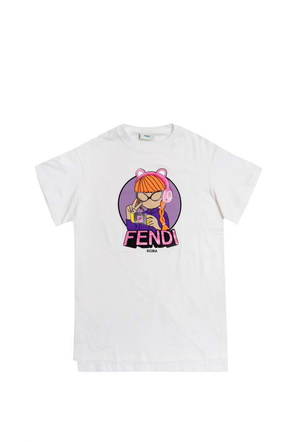 fendi side-stripe Kids Printed T-shirt