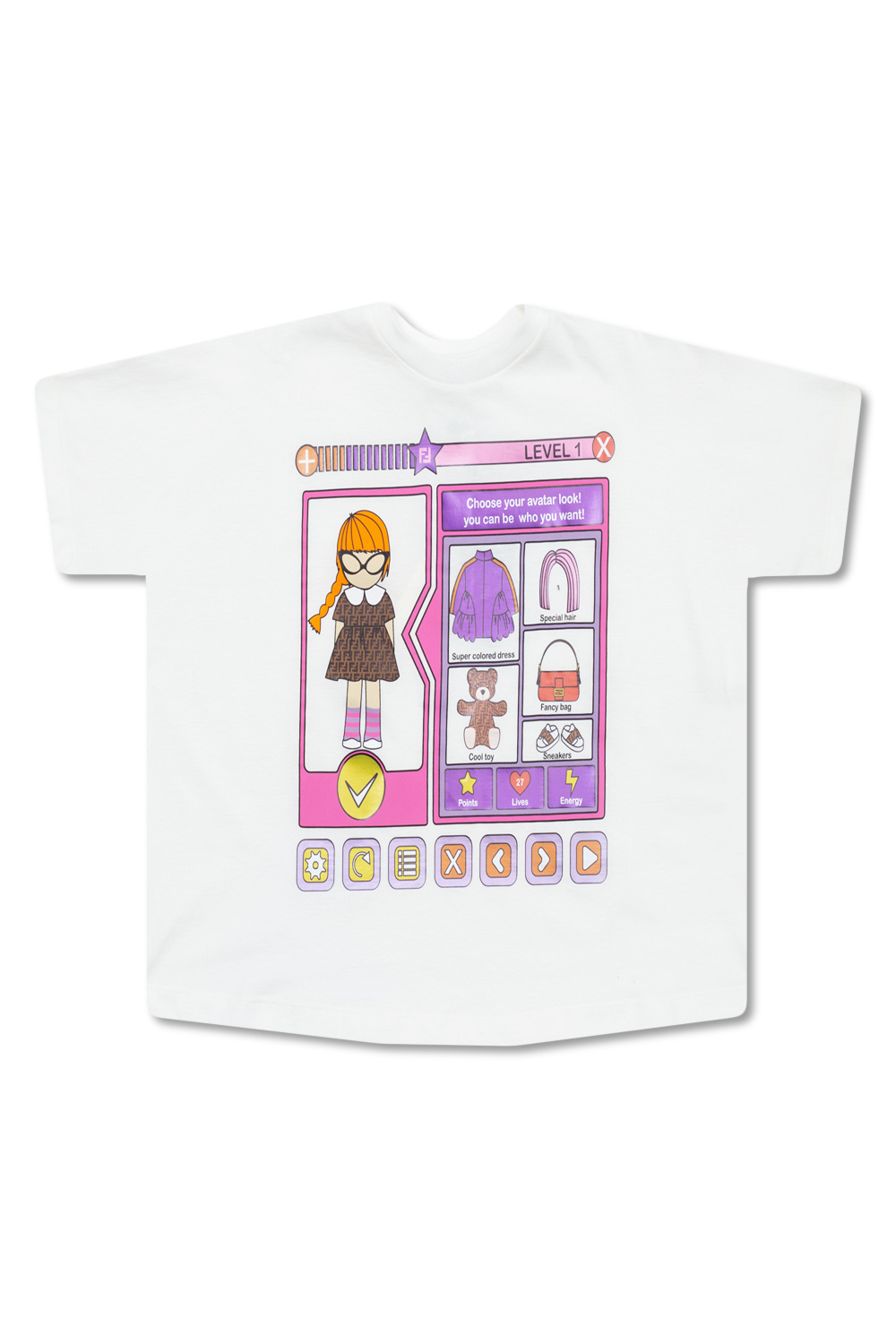 fendi logo-embroidered Kids Oversize T-shirt
