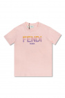 Fendi Kids logo print short sleeve dress