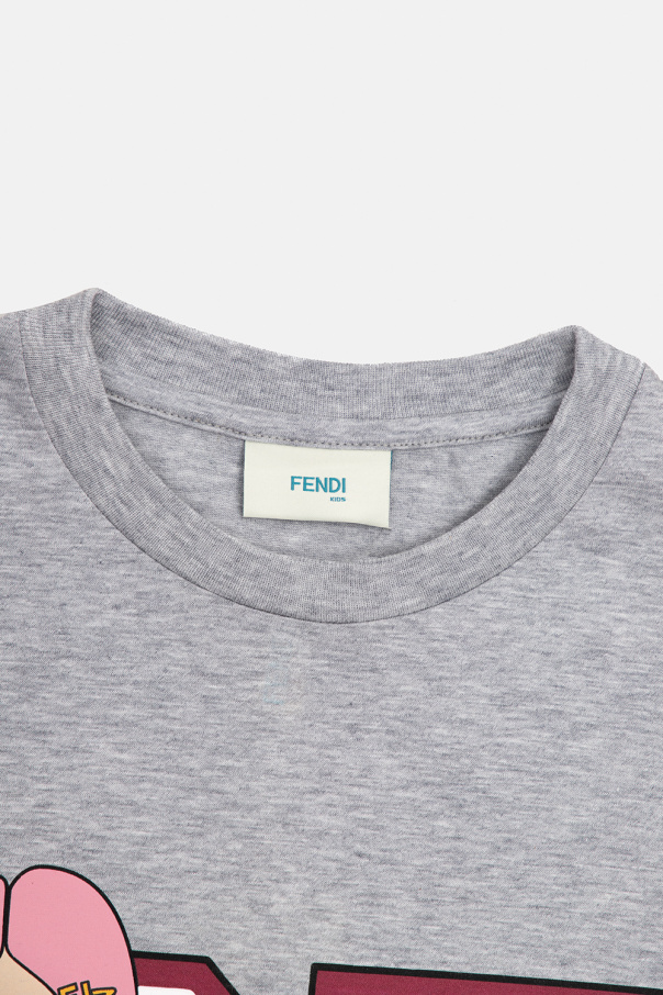 Fendi Kids Fendi Kids TEEN FF-logo tape denim shorts