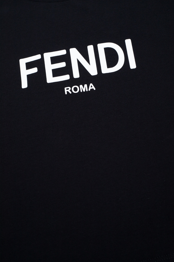 Fendi Kids Fendi beads grained charm necklace