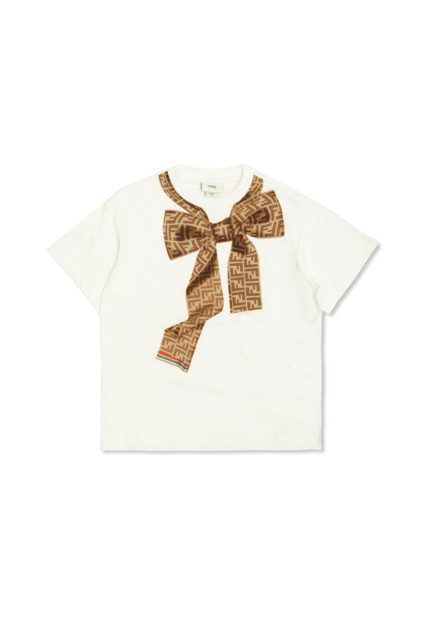 Fendi Kids Bawełniany t-shirt z nadrukiem