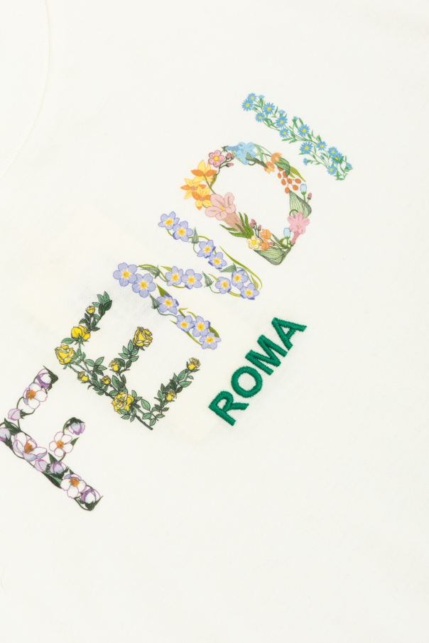 Fendi Kids T-shirt with a colorful printed logo