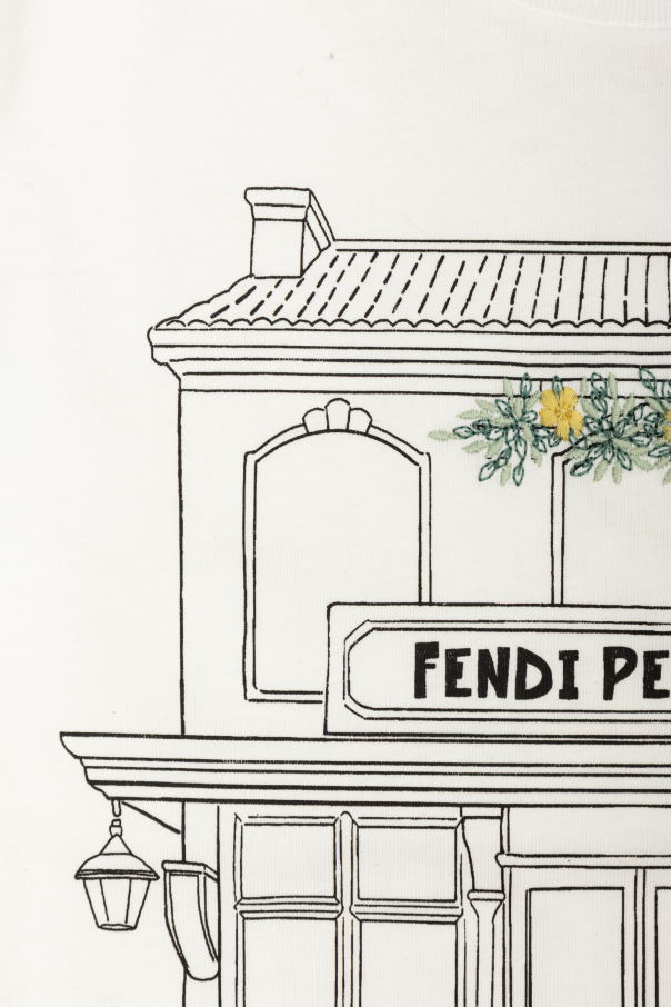Fendi Kids T-shirt de algodão com estampado