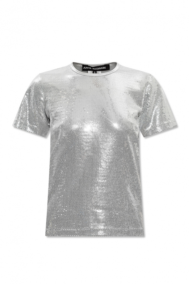 Junya Watanabe Comme des Garçons T-shirt mesh with sequin inserts