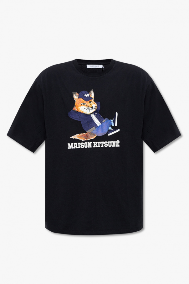 Maison Kitsuné T-shirt z motywem zwierzęcym