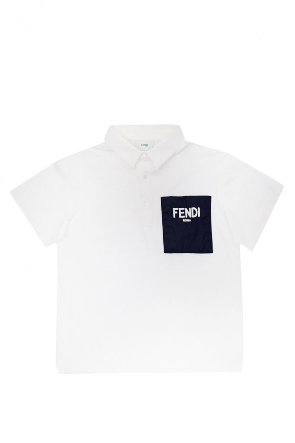 Fendi Kids COTTON polo shirt with logo
