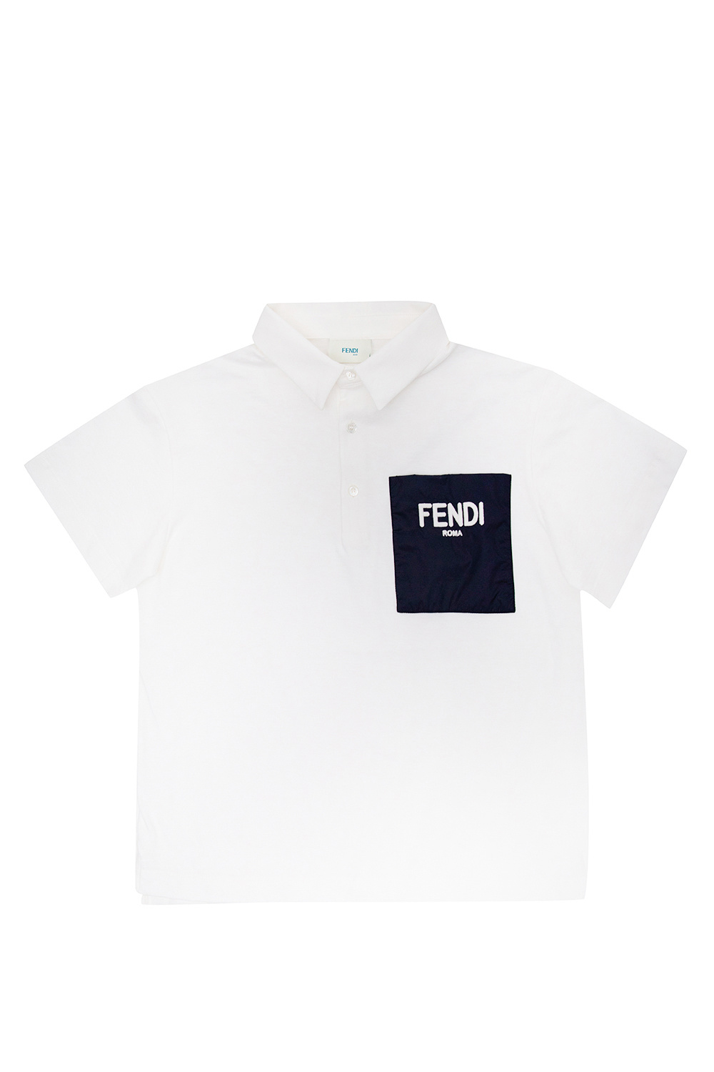 Fendi Kids cut polo shirt with logo