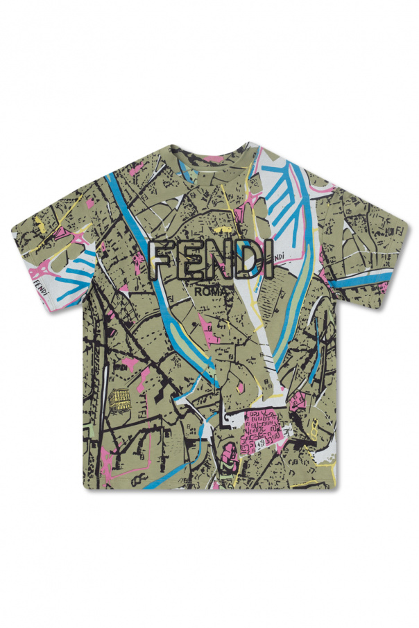 Fendi Kids Fendi Map T-shirt