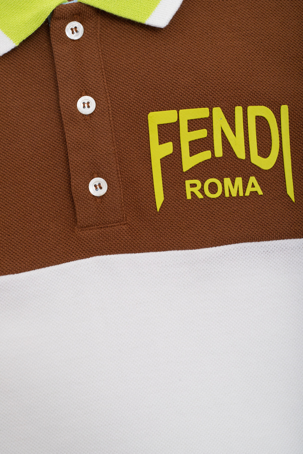 Fendi Kids Peuterey embroidered logo polo shirt