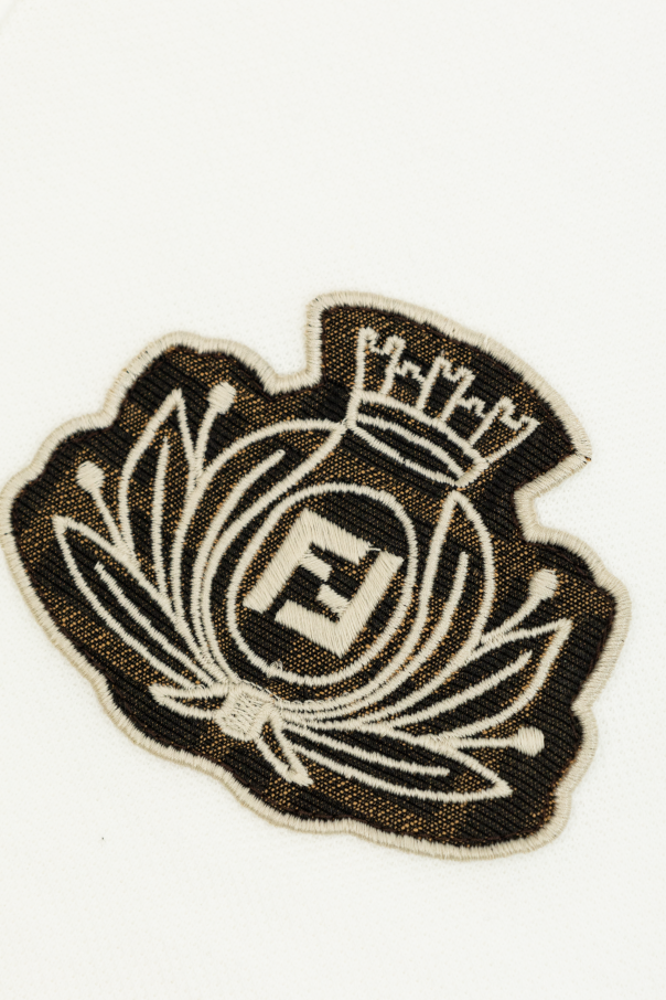 Fendi Kids Cotton polo with logo patch