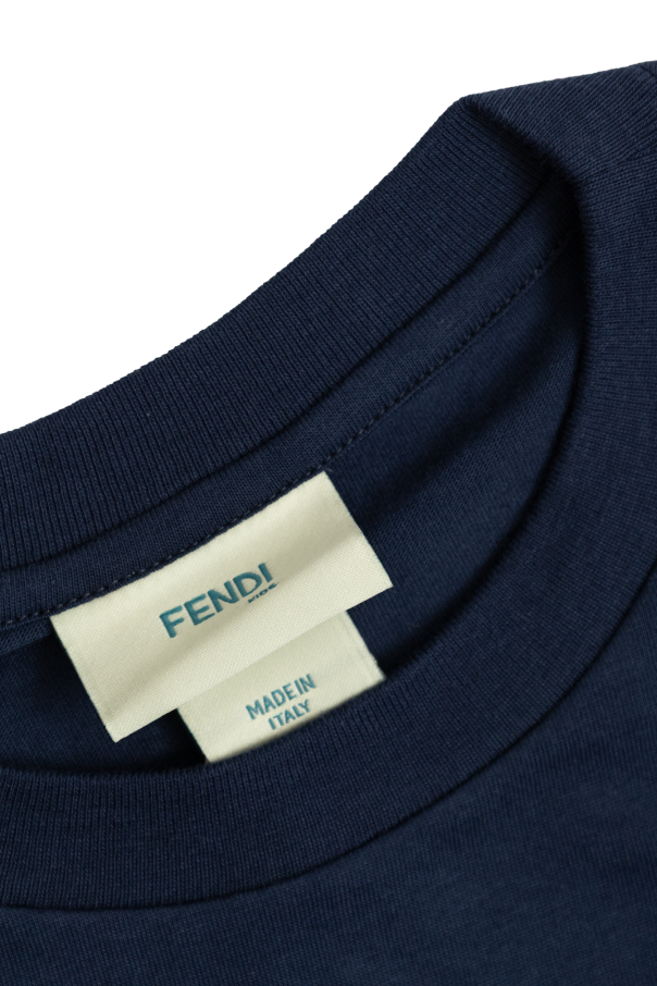 Fendi Kids T-shirt with a colourful printed logo