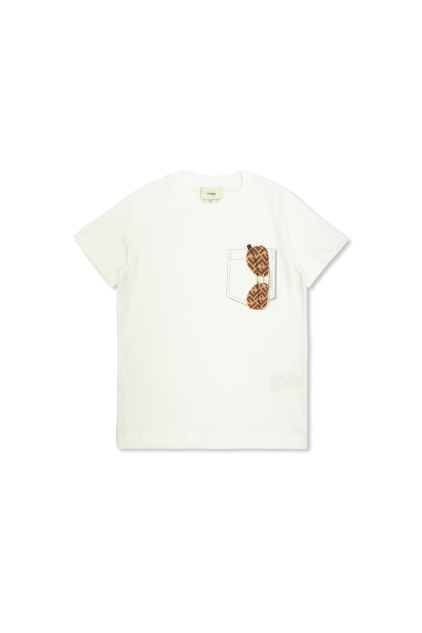 T-shirt with a colorful print od Fendi Kids