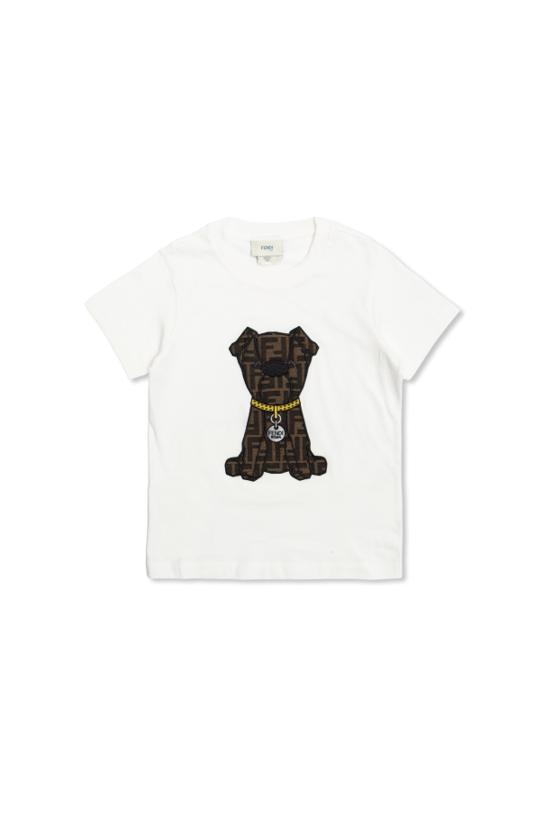 T-shirt with a patch od Fendi Kids