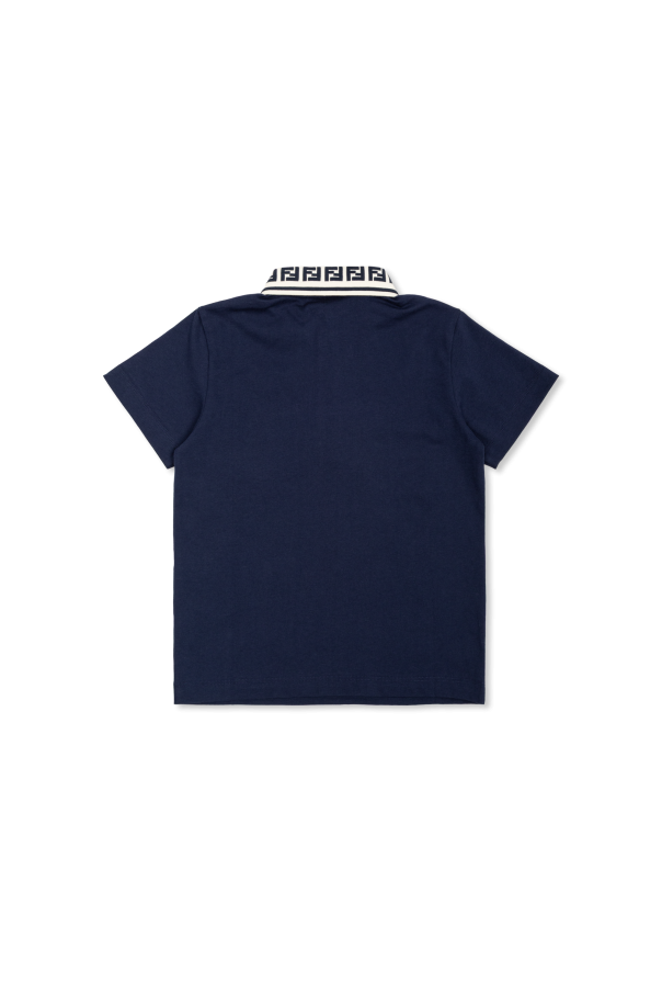 Fendi Kids Pólo de algodão com logótipo bordado