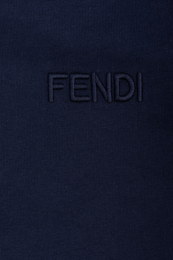 Fendi Kids Pólo de algodão com logótipo bordado
