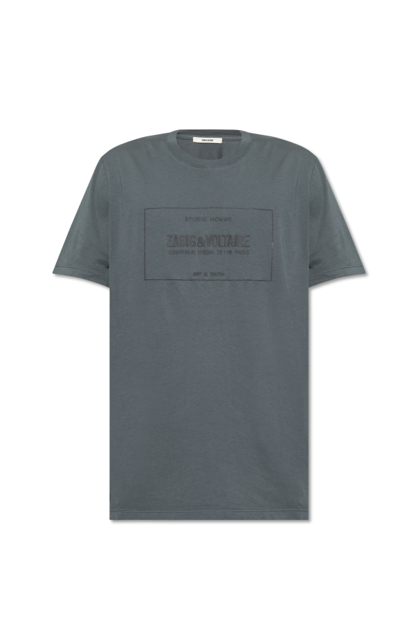Gsa Organic Cotton T-shirt Met V-hals En Korte Mouwen ‘Ted’ T-shirt with logo