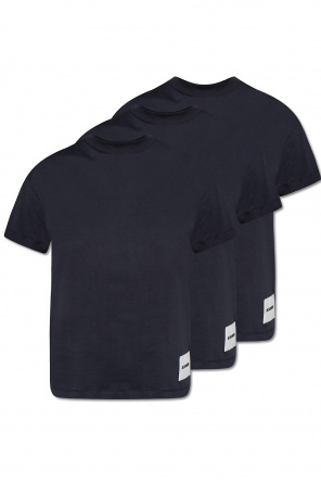 T-Shirt in verwaschenem Schwarz mit Print und Ziernähten