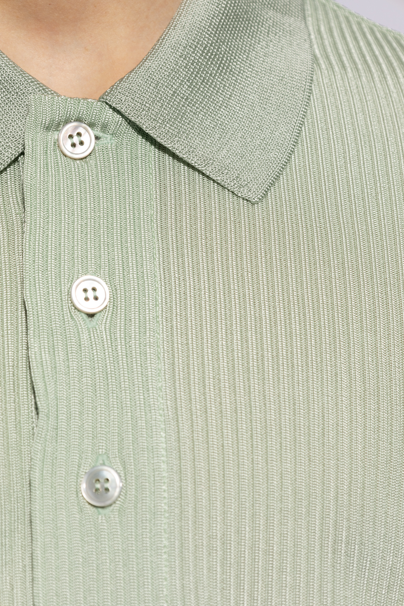 Tom Ford Fred Perry Polo met kleurvlakken in blauwgroen wit