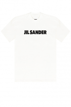 Jil Sander embossed-logo leather shoulder bag Schwarz