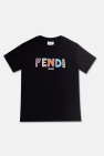 Fendi Kids TEEN logo-collar hooded sweatshirt