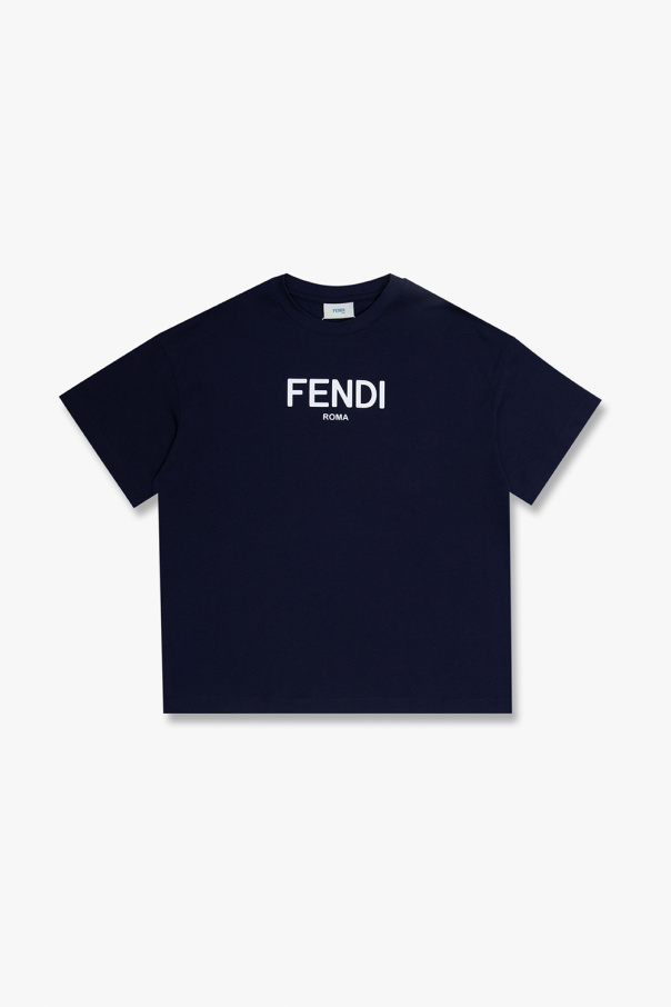 Fendi Kids An all-over print dress boasting the Fendi logo