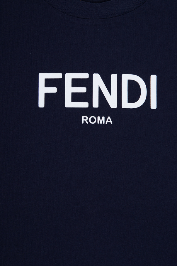 Fendi Kids White black calf leather from FENDI featuring FF-logo print