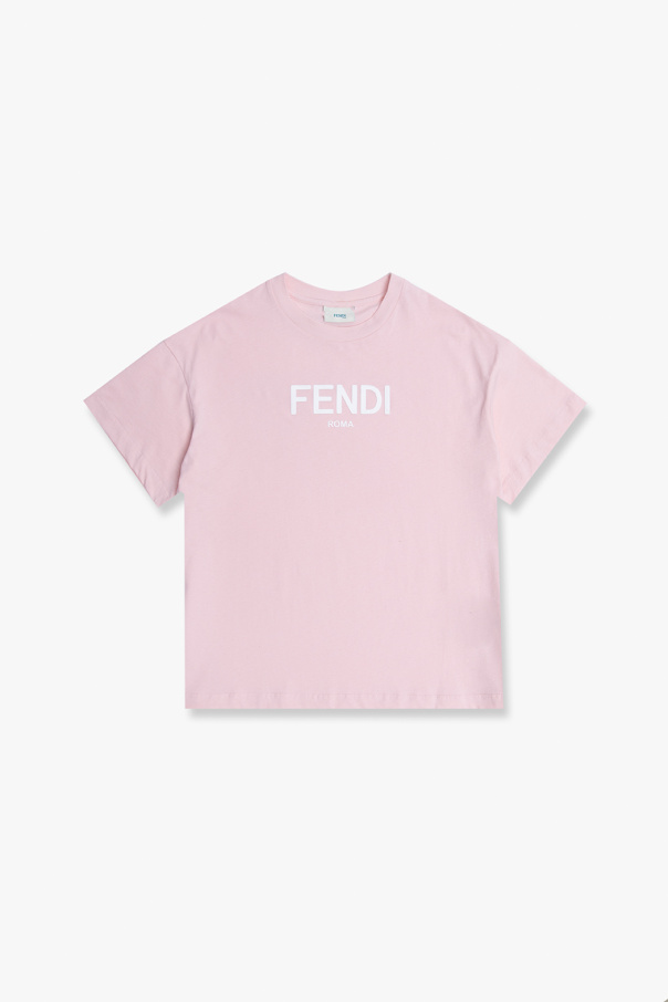 Fendi Kids Fendi Kids logo-collar pullover jersey hoodie