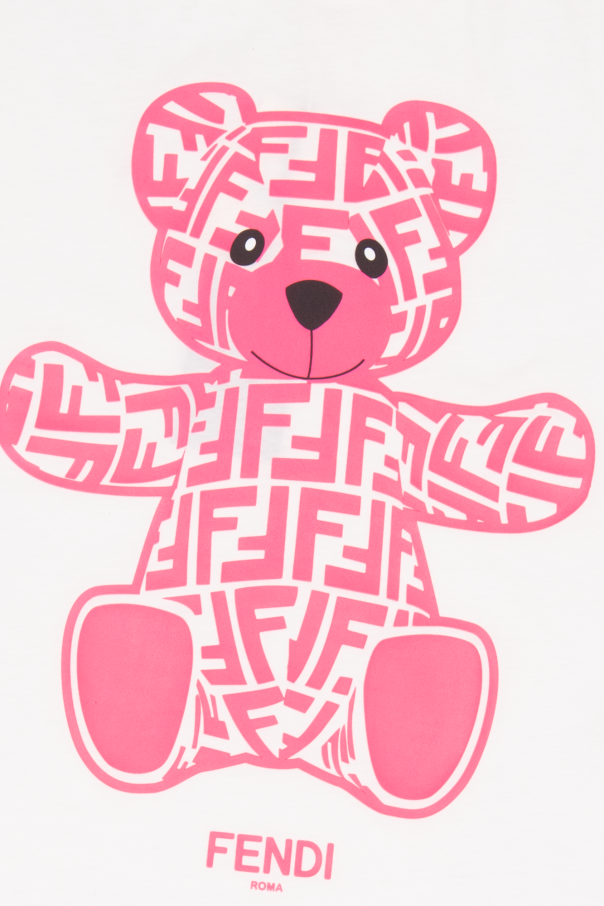 Fendi Kids T-shirt with teddy bear motif
