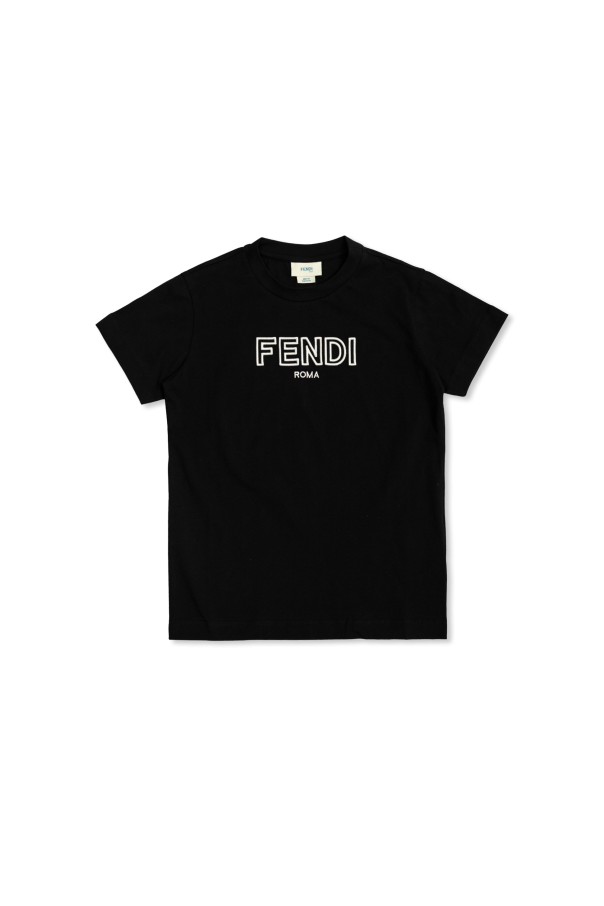 Fendi Kids T-shirt z wyszytym logo