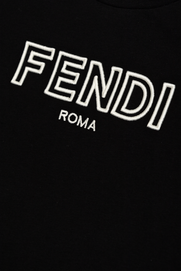 Fendi Kids T-shirt z wyszytym logo