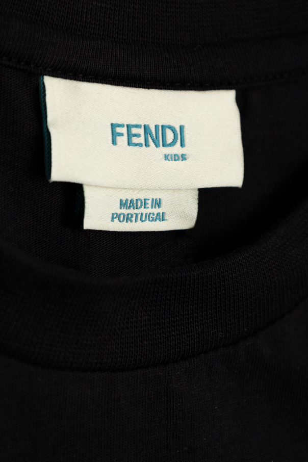 Fendi Kids T-shirt z wyszytym logo