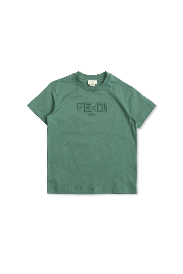 Fendi Kids T-shirt z wyszytym logo