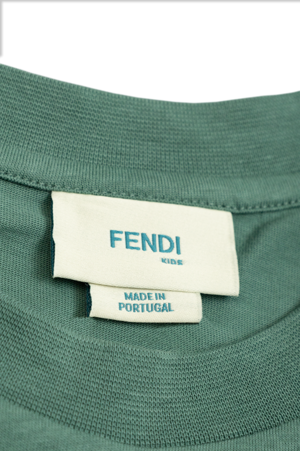 Fendi Kids T-shirt z wyszytym logo