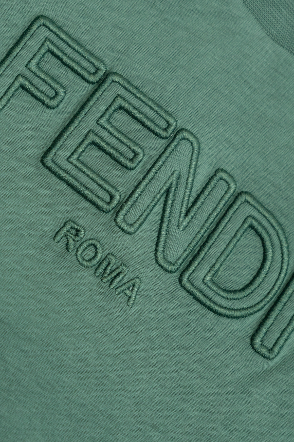 Fendi Kids T-shirt z wyszytym logo