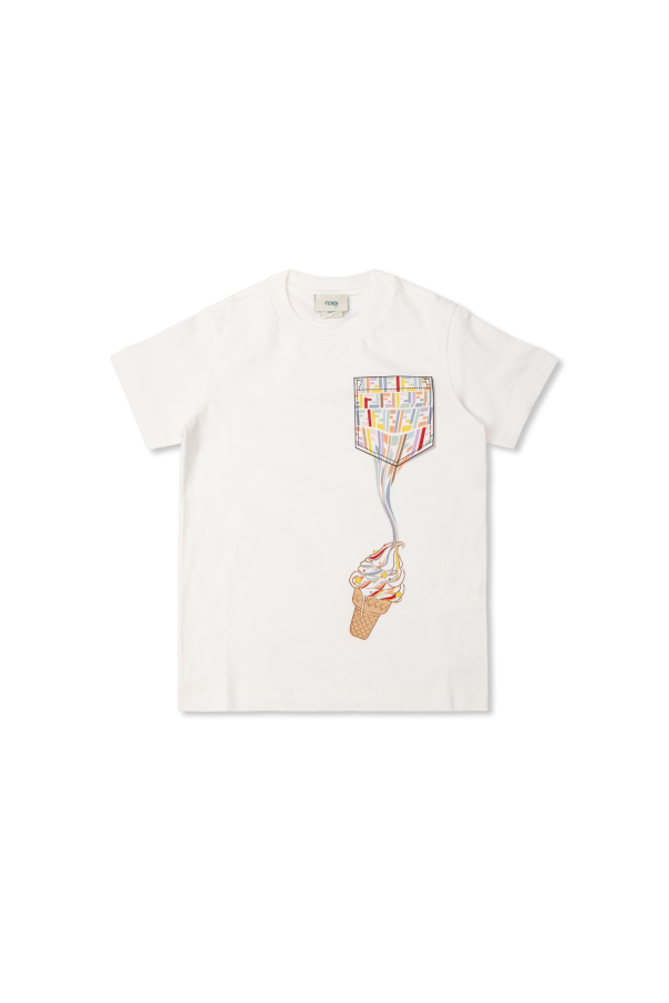 T-shirt with colorful print od Fendi Kids