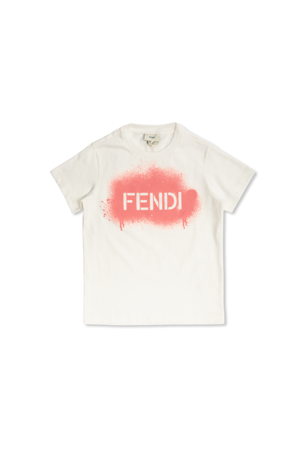 Cotton T-shirt with print od Fendi Kids