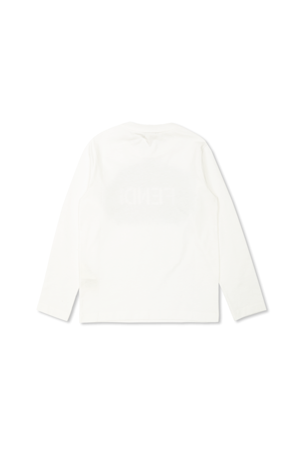 Fendi Kids T-shirt de algodão de mangas compridas