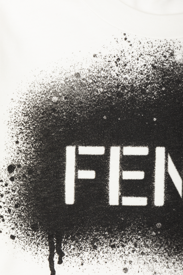 Fendi Kids T-shirt de algodão de mangas compridas