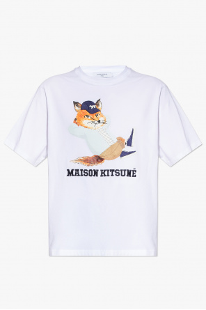T-shirt with animal motif od Maison Kitsuné