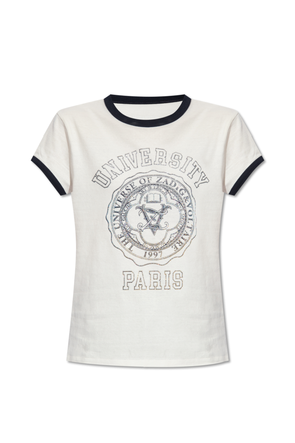 Zadig & Voltaire T-shirt z połyskującą aplikacją ‘Walk’