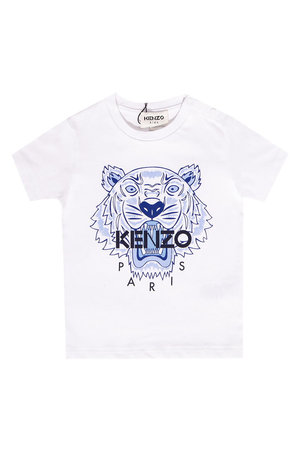 Kenzo Kids Stone Island logo-print cotton hoodie Blue