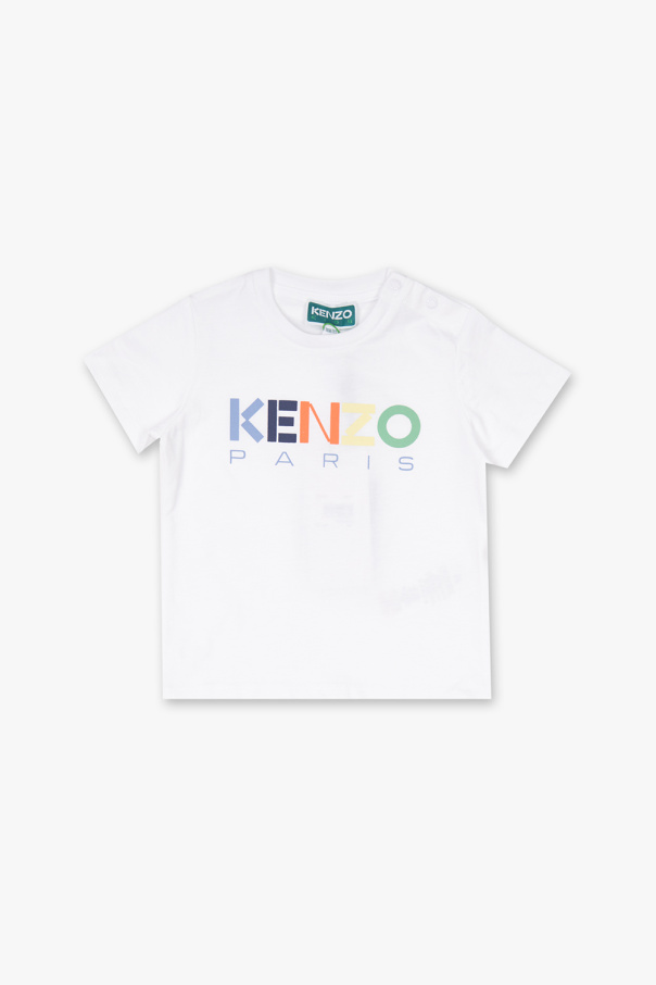 Kenzo Kids Reebok Gerecycled T-shirt met wereldbolprint in wit