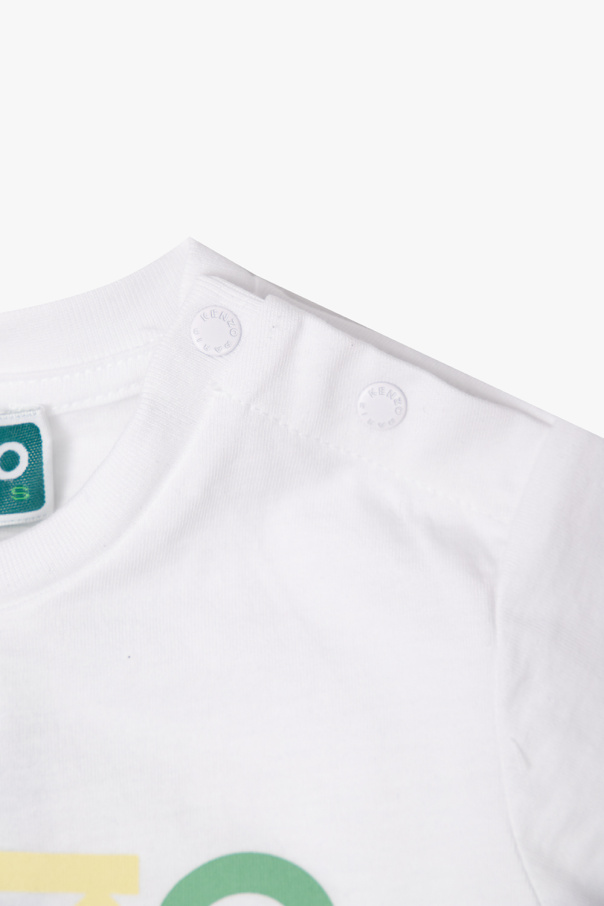 Kenzo Kids Reebok Gerecycled T-shirt met wereldbolprint in wit