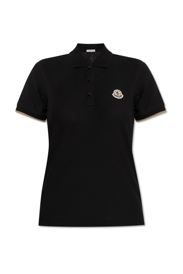 Polo with logo patch od Moncler