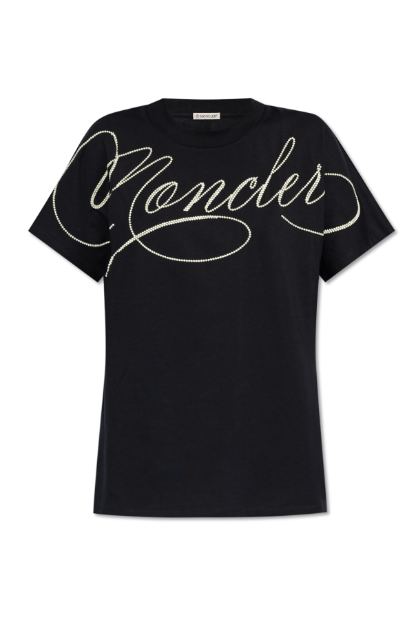 T-shirt with embroidered logo od Moncler