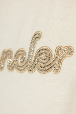 Moncler T-Shirt mit glänzenden Applikationen