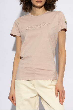 Moncler T-Shirt mit glänzenden Applikationen