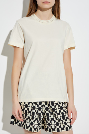 Moncler T-shirt with decorative neckline